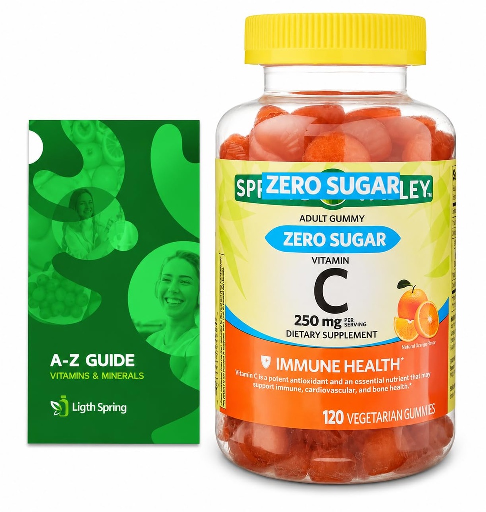 Suplement diety witaminy C, 250 mg, 120 Ct Bundle z ekskluzywnymi witaminami i minerałami - A do Z - Better Ligth & Spring Guide