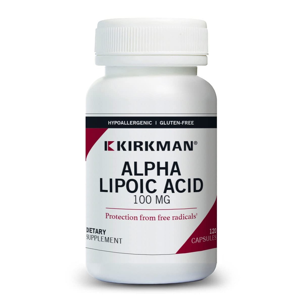 Kirkman Alpha Lipoic Acid 100 mg - Hypoalergenne immunoglobuliny 124; 120 Kapsułki wegetariańskie