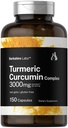 Horbäach Turmeric Curcumin 3000mg British 124; 150 Capsules British 124; Turmeric Supplement with Black Pepper Extract British 124; Non- GMO, Gluten Free Herbal Complex British 124; by Berkshire Labs