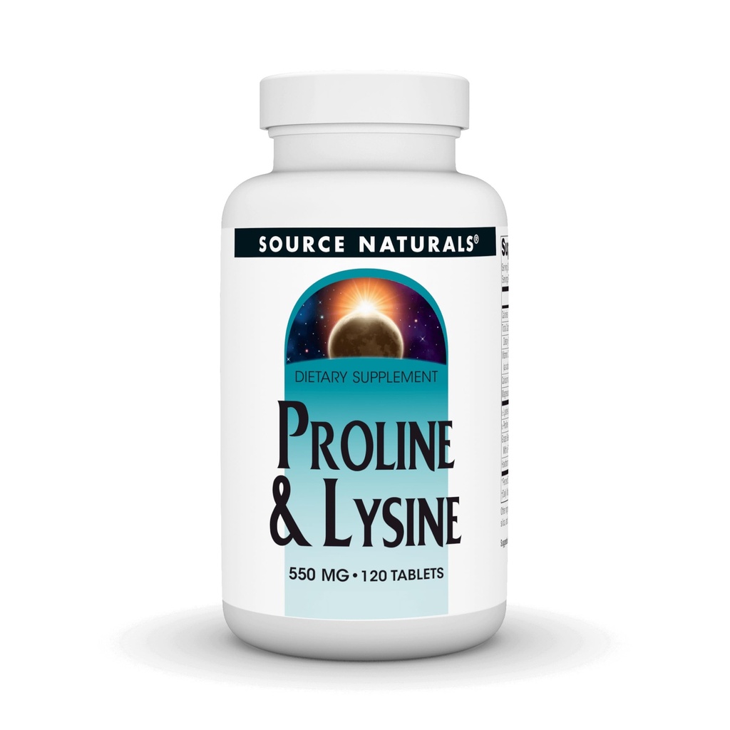 Źródło Naturals Proline & Lysine, 550 mg - 120 tabletek