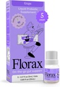 Florax - Liquid Probiotic - On- The- go Gut Support for Women, Men, and Children - Vegan, Gluten Free, Laktoza Free, Soy Free i Conservative Free - Grape Flavor - 5 Fials