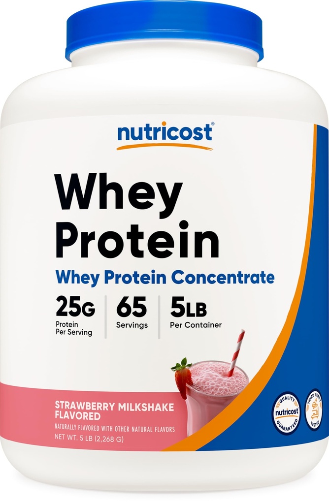 Nutricost Koncentrat białkowy serwatki (Truskawki) 5LBS - Gluten Free & GMO Free