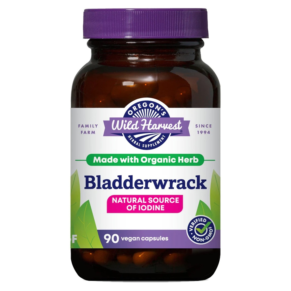 Oregon 's Wild Harvest Bladderwrack Organic Non-GMO pullulan (Roślina pozyskiwana) Vegan kapsułki, 90 Hrabia