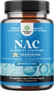 Suplement NAC N- Acetylo cysteina z wanilią - Detox N- Acetylcysteina Suplement dla Lung Zdrowie i funkcje oddechowe, Wątroba i nerki Detox & Cleanse - Amino NAC kapsułki dla dorosłych - 90 Ct