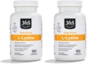 365 Przez cały rynek żywności, L Lysine 500 Mg kapsułki roślinne, 100 Hrabia (Opakowanie 2)