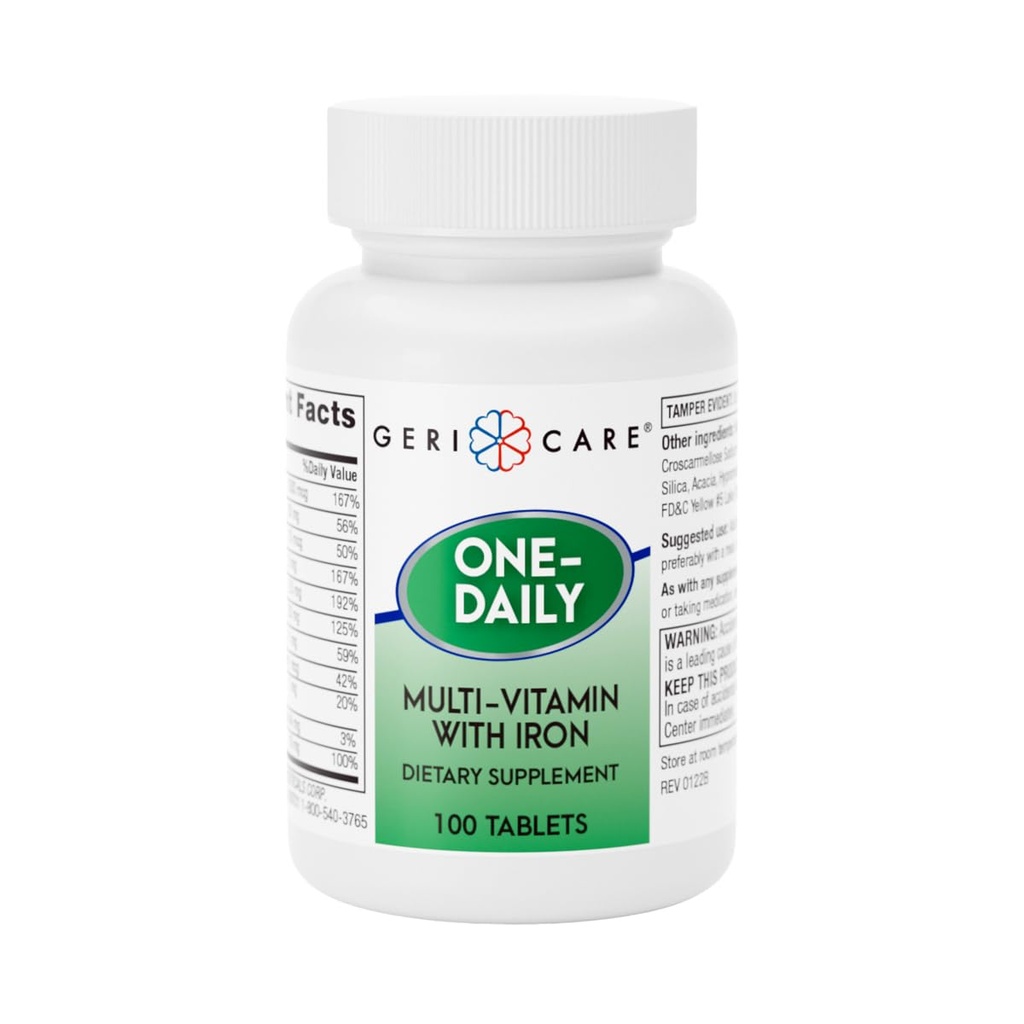 GeriCare One-Daily Multi- Witamina z tabletkami żelaza, 100 Liczba (Opakowanie po 1)