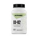 NutraBio Witamina D3 K2 Witamina 124; 5000 IU D3 jako Cholekalcyferol z Witaminą K2 jako MENA- Q MK7 (180mcg) Witamina 124; Wsparcie zdrowia kości i serca 124; Non-GMO, Gluten wolny, Laktoza wolna 124; 60 Kapsułki roślinne