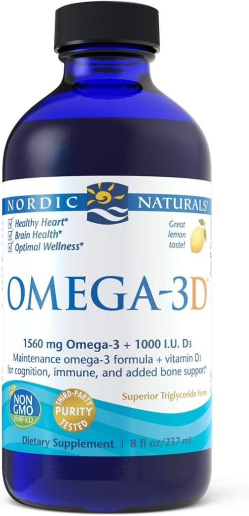 Nordic Naturals Omega- 3D Liquid, 8- Ounce, 0,88 Butelka