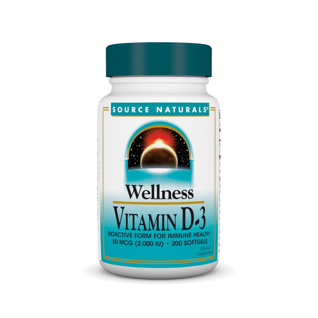 Źródło Naturals Wellness Witamina D-3 2000 iu Bioactive Form for Immune Health * - 200 Softgels
