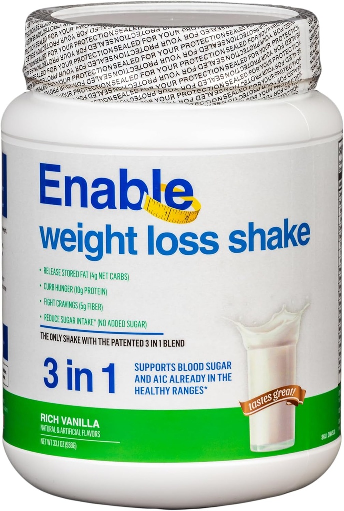 Włącz Weight Loss Shake - Pyszny Vanilla Flavor dla zdrowej i satysfakcjonującej wymiany posiłków, 2lb 8oz