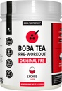 Boba Tea Pre- Workout proszku 124; Lychee Flavor 124; 125- 250mg Kofeiny 124; L- Citrulina, Beta Alanina, Alpha- GPC 124; Prawdziwe składniki 124; Premium Pre Workout Proszek dla mężczyzn i kobiet 124; 20- 40 Służenie