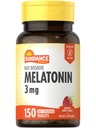 Sundance Melatonina Szybko Rozpuścić 124; 3 mg 124; 150 Szybkie Rozpuścić Tabletki 124; Natural Berry Flavor 124; Wegetariański, Non-GMO i gluten