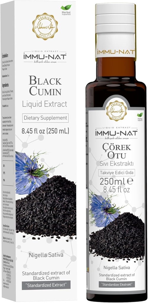 Czarny Kmin Nasienie Ciecz Suplement - 8.5oz - Potent Immune Booster, Pure & Nutricent- Rich, Wegan & Gluten- Free
