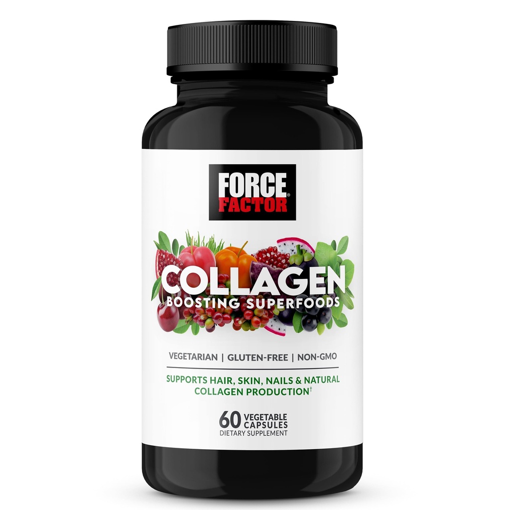 Silny czynnik Collagen Stymulowanie Superfoods, Vegan Collagen Booster z kwasem hialuronowym, Biotin, Bamboo, Amino Acids & Vitamin do włosów, skóry i paznokci, Wzmocnienie i suplement skóry, 60 Kapsułki