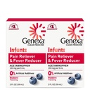 Genexa Infants 'Clean Acetaminophen 124; Pediatrician Preferowane składniki 124; Pain Reliever & Fever Reduktor dla niemowląt 124; Dye Free, 0% Sztuczne dodatki do 124; Organic Blueberry Flavor, 4 fl oz (2 Pack)