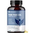 Czyste mikroelementy - Suplement oleju Omega 3, Kwasy tłuszczowe EPA / DHA, Beztłuszczowe suplementy oleju rybnego z cytryną - Serce, oko, mózg i wsparcie immunologiczne - 90 Softgels