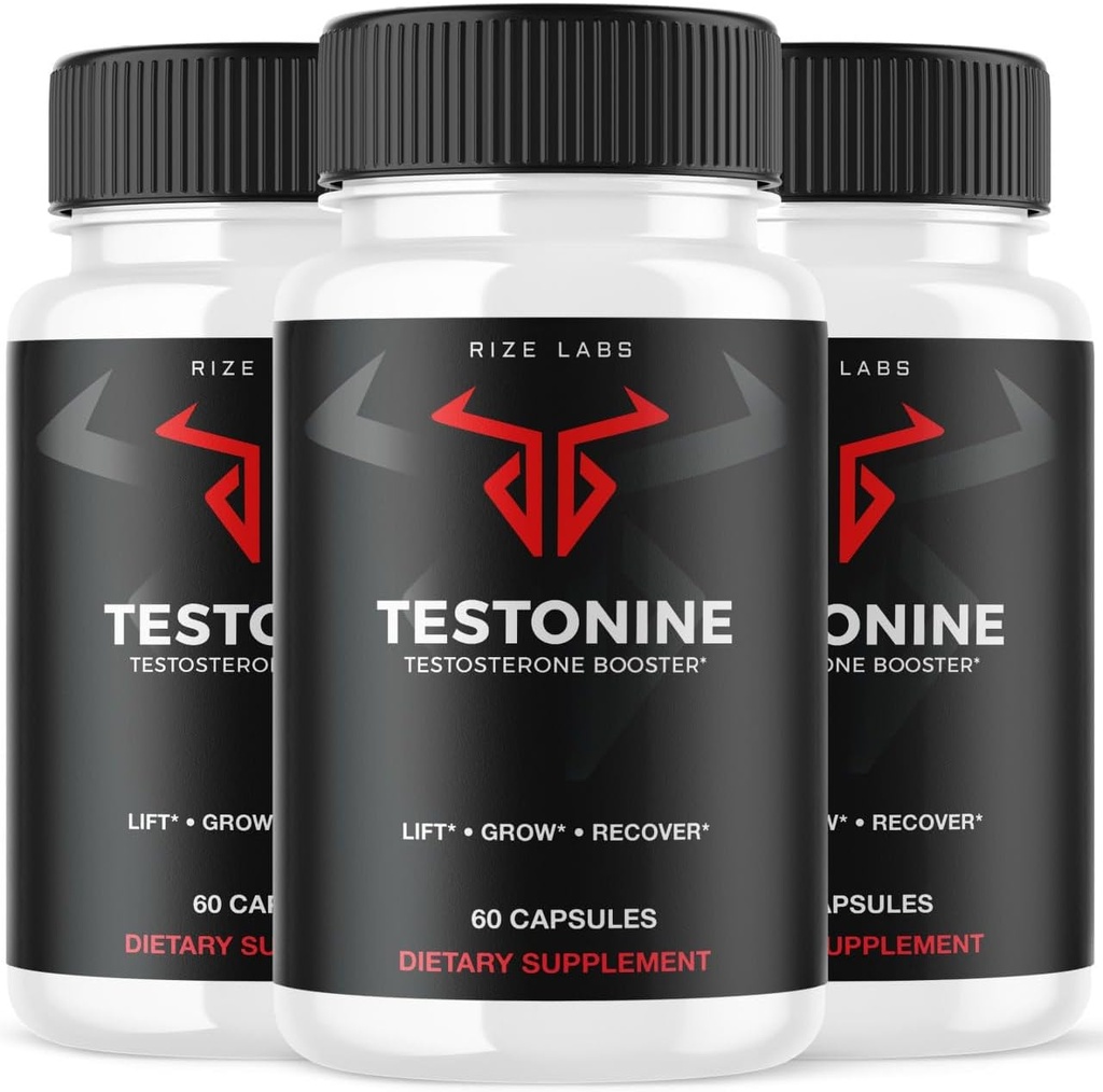 rize laboratoria (3 Pack) Testonine Mężczyzna Suplement, Testonine Kapsułki dla mężczyzn, Testonine maksymalna moc Formuła, Testonine All- Natural Pill dla mięśni, Testonine Recenzje (180 Kapsułki)