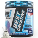 BPI Sports Best Creatine - Monowodny proszek dla kobiet i mężczyzn, sól himalajska - Siła, Pompa, Wytrzymałość, Wzrost mięśni, Definicja mięśni - No Bloat - Śnieg - 50 porcji - 10.58 Oz