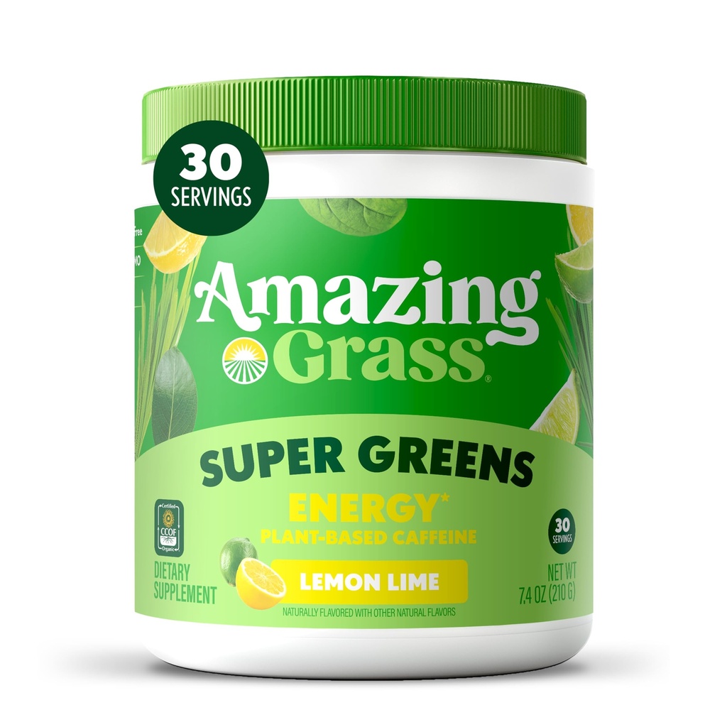 Zadziwiająca energia mieszania trawy: Smoothie Mix, Super Zielonych proszku i roślin Kofeina oparta z Matcha zielona herbata i buraka korzeń proszku, Lim cytryny, 30 Słupki (Packaging May Vary)