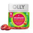 OLLY Metabolizm Gummy Pierścienie, Jabłko Cydr Ocet, Witamina B12, Chrom, Energia i Zdrowie trawienne, Suplement do żucia, Jabłko Flavor - 30 Count