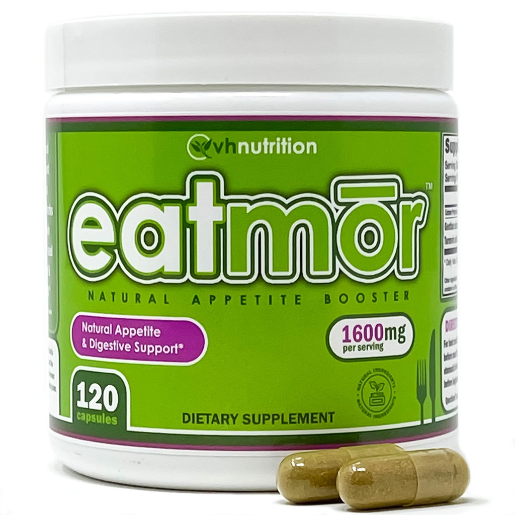 VH Nutrition Eatmor 124; Appetite Booster 124; Weight Gain Pills * dla kobiet i mężczyzn 124; Designed for Women with Gentian, Ginger, Alfa