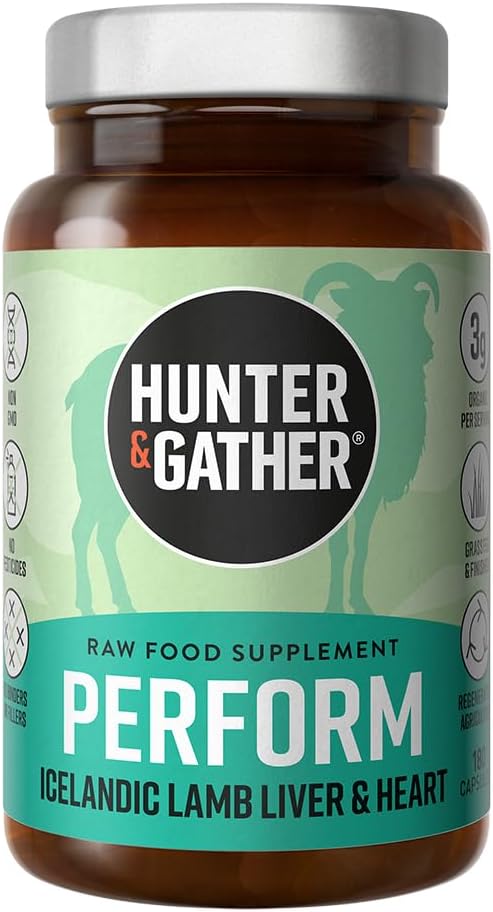 Hunter & Zbierz Nos do ogona 180 Wykonaj kapsułki 124; Dzikie, Grass Fed Islandzki Lamb Ancestral Inspired 124; Nie GMO Feeds, Antybiotyki lub Hormony