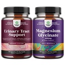 Zestaw D Kapsułki mannozowe do stosowania w moczu Tract Health dla kobiet szybko działających Super skoncentrowana żurawinka 90ct i czysty glicynian magnezu 400mg na porcję do snu i relaksacji nastroju