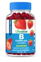 Lifeable Sugar Free Witamina B Complex Gummies Xi124; B- Complex with Witamina C Xi124; Great Tasting VIT B Complex Vitaminy Xi124; Energy and Nerve Support Xi124; B Vitamins Complex for Women, Men, Dorośli Xivy124; 90 Gummies