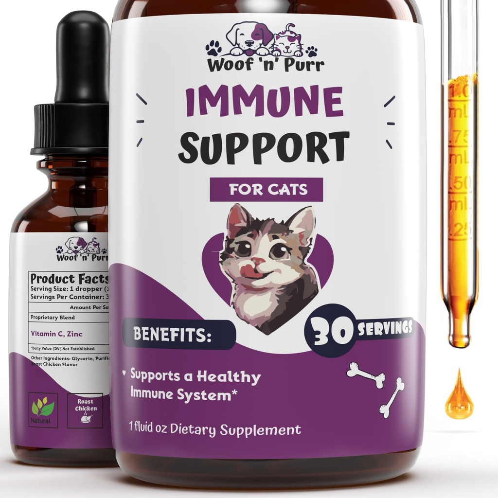 Wsparcie immunologiczne dla kotów - Pomaga wspierać zdrowy system immunologiczny - booster immunologiczny dla kotów - wsparcie immunologiczne dla kotów - Suplement immunologiczny dla kotów - Suplement immunologiczny dla kotów - Suplement immunologiczny dla kotów - Suplement immunologiczny dla kotów - 1 fl oz