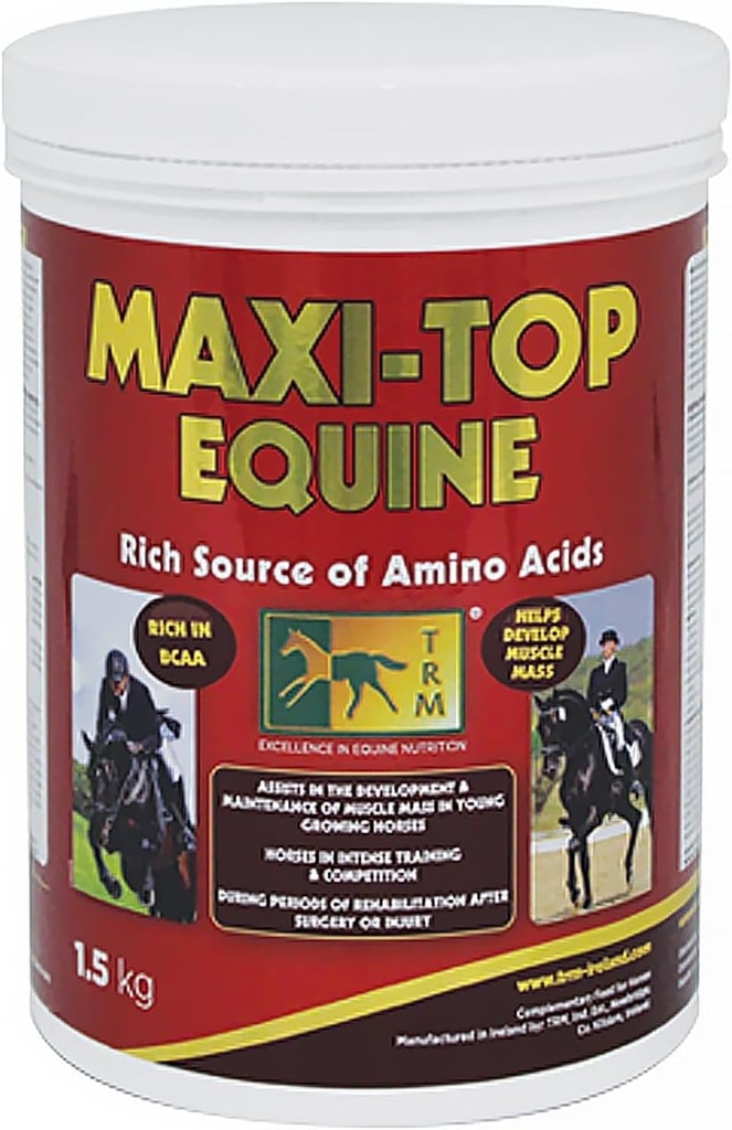 TRM Maxi- Top Horse Feed Protein and Vitamina E Supplement Acids 124; Amino Acids and Antioksydants for Equine Muscle Growth and Development - 3.3 lb (1.5 Kg) - 3.3 lb
