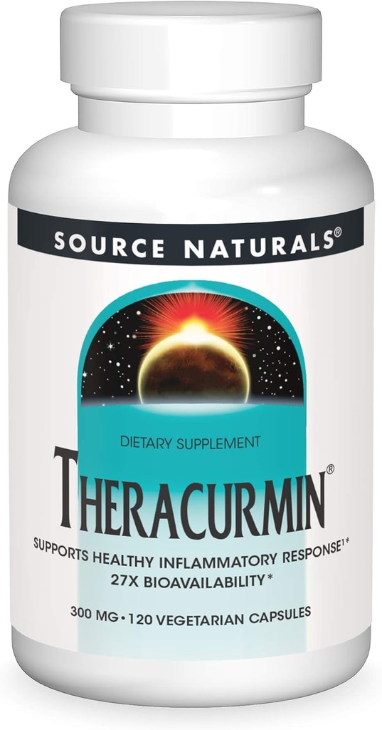 Źródło Naturals Theracurmin, Wspomaga zdrową reakcję zapalną *, 300 mg - 120 Kapsułki wegetariańskie