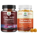 Nature Craft Bundle of Vegan Moryc Acid Cleanse and Detox for Men and Women 's Joints Nineys and More and Turmeric Gummies for Dorothy Peach Flavor - Extra Strength Joint Support Gummies