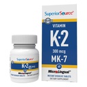 Superior Source Witamina K2 MK- 7 (Menaquinone- 7) 300 µg - Superior Source Siła & Suplement wsparcia zdrowia - Pomaga Zdrowe Serce Funkcje - Bariatric-Friendly - 60 Podjęzykowe tabletki rozpuszczające