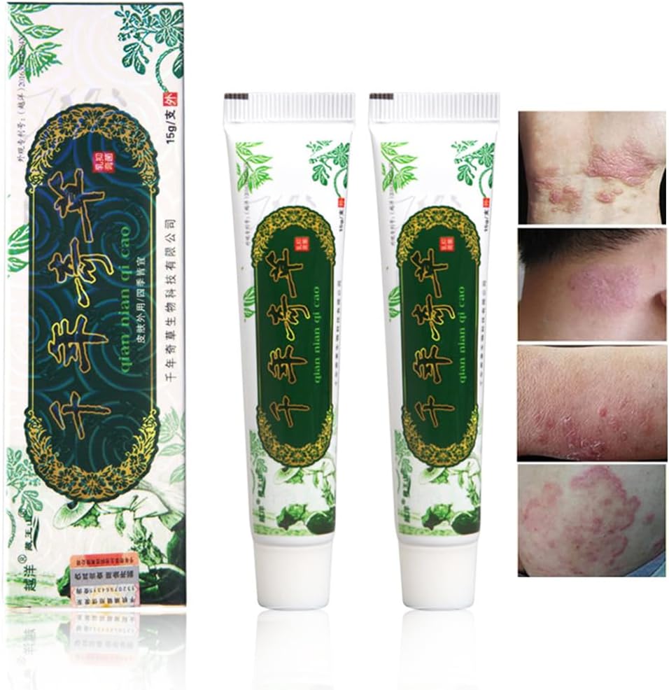 Oversea Thousand-Year Herbal Cream Chiński Eczema Ziołowa, Łuszczyca Creams Dermage i Łuszczyca Łuszczyca Ointment (2PCS)