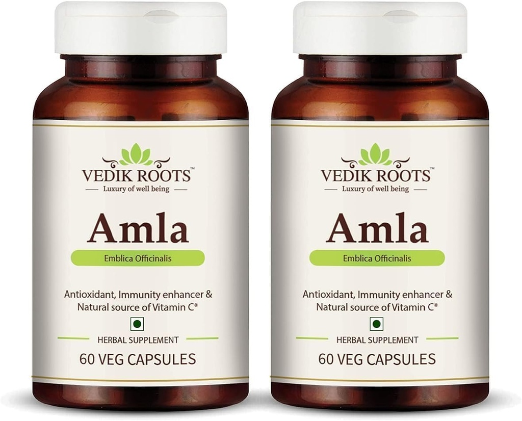 Generic RISE Amla kapsułki 60 _ Organiczny przeciwutleniacz Immunitet Wzmacniacz Naturalne źródło witaminy C i włosów Ziołowe suplementy (Opakowanie 2)