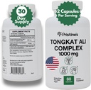 Tongkat Ali 1000MG Extract Supplement -30 Day Supply - Athletic Performance Support - Natural Aphrodisiac, Testosteron & Immunity Supplement - Silne korzyści przeciwutleniające