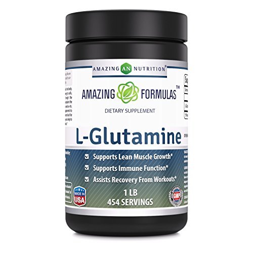 Amazing Supples L- glutamina proszek Amino Acid Supplement Equipment 124; 1 Gram na serwowanie 124; 454 Służenie (Unflavored Equipment 124; 1 LB) 124; Non-GMO Equipment 124; Gluten- Free Equipment 124; Made in USA