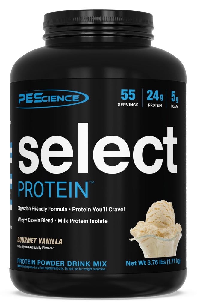 Pescience Select Protein Powder, Serwatka i Mieszanka kazeinowa, Czyste białko dla kobiet i mężczyzn, Niskie kalorie, Niskie węglowodany, Keto Friendly, Gluten Free - Gourmet Vanilla - 55 Służenie