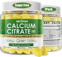 Gummies cytrynian wapnia 1200mg z witaminą D3 K2, suplementy wapnia do żucia dla kobiet i mężczyzn, o dużej mocy wsparcia B0ne, Te * th, Siła & Immune Health, Mango Flavor, Non-GMO, Sugar Free, 60 Cts