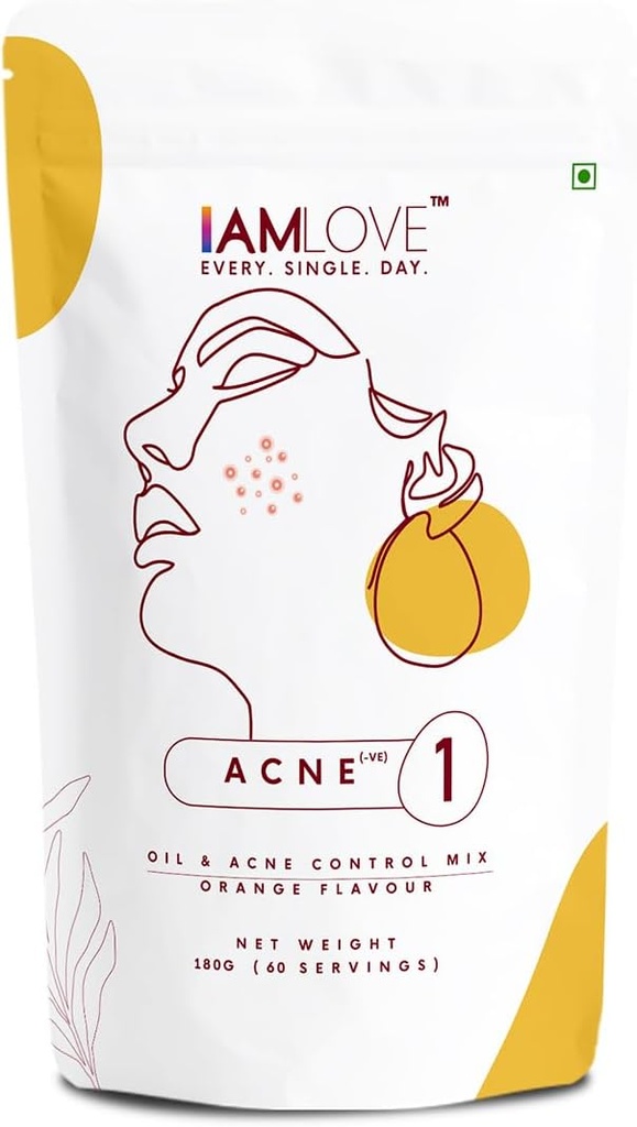 Ja kocham trądzik Negatywny suplement proszek - 180g Dla mężczyzn i kobiet 124; Redukcja nadmiar oleju, łagodny do umiarkowania trądzik pimples & Otwarte pory 124; Plant- oparte suplement skóry z B złożonych witamin, cynku, Chrom