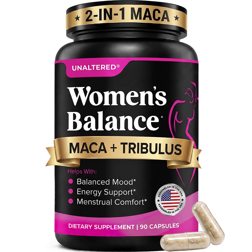 UNALTERED Hormon Balance & Mood Support for Women - Naturalne wsparcie Hormonal Balance & Energy z Tribulus Terrestris & Red Maca Root Extract - Suplement diety - 90 Kapsułki wegetariańskie