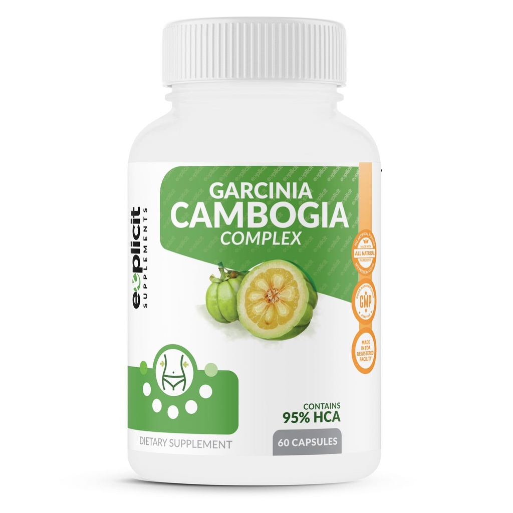 Garcinia Cambogia 95% HCA - Naturalny, Prosty i czysty suplement odchudzania - Max Siła 1400mg - 1 Miesiąc