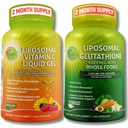 UZUPEŁNIENIA STUDIO Witamina liposomalna C 1100mg Kapsułki z płynnym żelem - Zestaw z - Suplement Glutationu liposomalnego 500 mg
