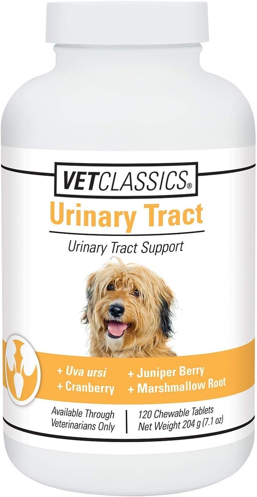 Vet Classics Urynary Tract Dog Supplement- Urynary Tract Support for Dogs, Pet Incontinuence- Cranberry Dog Supplement- Chewable Tablets 120 Ct.