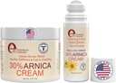Arnica Cream & Arnica Gel Roll- Na 2PK dla siniaków i obrzęku, Soothe bóle mięśni i połączeń z witaminy K, 30% Arnica Montana, Kwas hialuronowy i L- Arginina