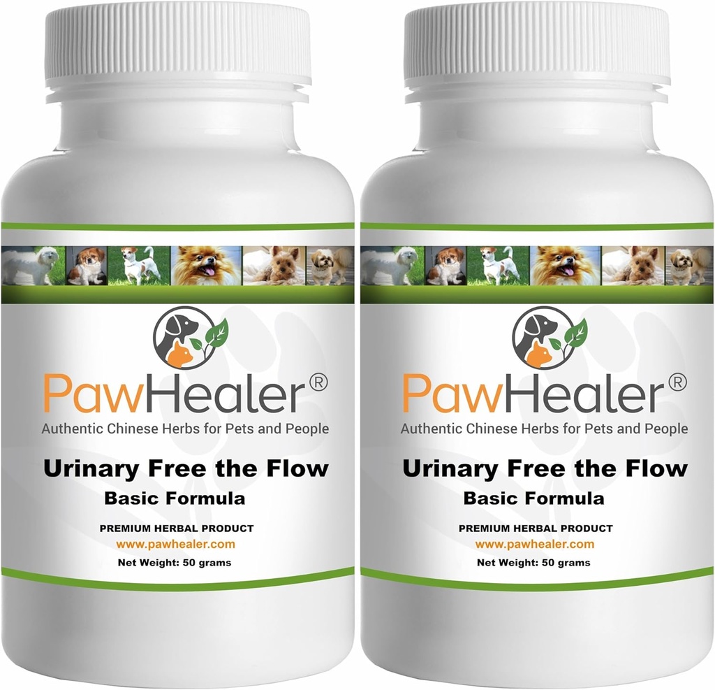 Urinary Free The Flow-Basic - Bladder Stones Dogs - 2 Pack - Natural Remedy Stone Prevention in Dogs - 50 Grams/ea -Herbal Powder - Mix into Food