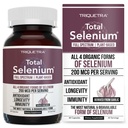 Selen całkowity - 200 µg, Selen oparty na plancie - Full Spectrum, Zawiera 4 Esencjalne Organiczne Formy Selenu Włączając Selenometioninę - Pochodzi z czosnku - 60 Kapsułki