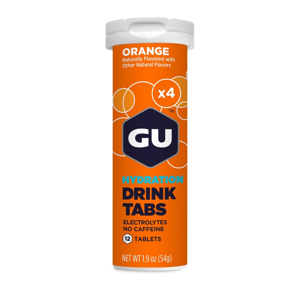 GU Energia Hydration Electrolyte Drink Tablets, Wzmocnione Endurance Sports Drink for Running, Jazda na rowerze, Triathlon, 4- Count (48 Służenie), Pomarańczowy