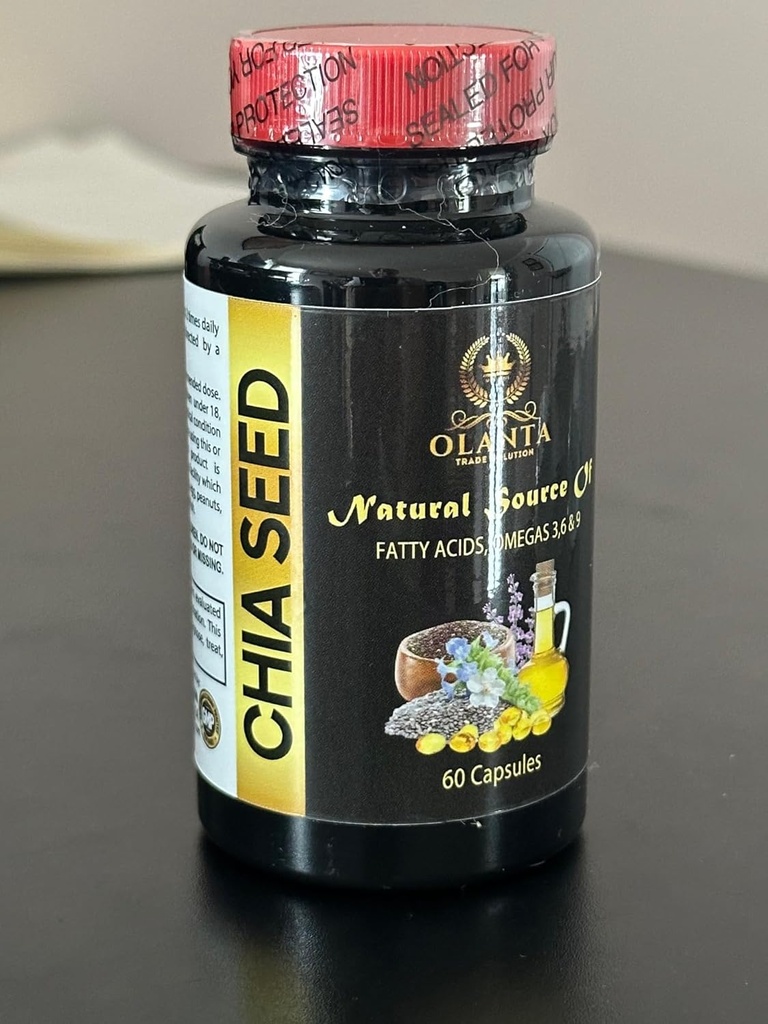 Omega 3 Kwasy tłuszczowe dla kobiet - CHIA Nasienie - Suplementy energetyczne dla menopauzy, Enzymy trawienne dla kobiet, Nasiona Chia z Omega- 3-1 Butelka 60 Softgels