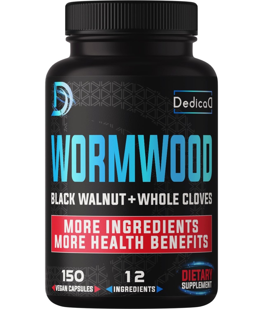 Premia Wormwood Extract Kapsułki - 5 miesięcy dostaw dla immunologicznego - 12 Zioła zmieszane z liśćmi czarnej orzechy, Ginger, Turmeric & More - 150 Liczby